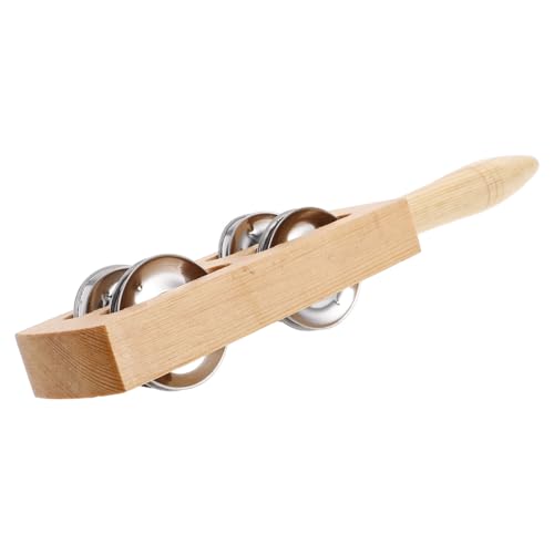 KONTONTY Handglocken für Holzschellenstab Jingle Shaker mit Griff Glatter Sicherer Klang für Musikunterricht Familienfeiern und Sensorische von KONTONTY