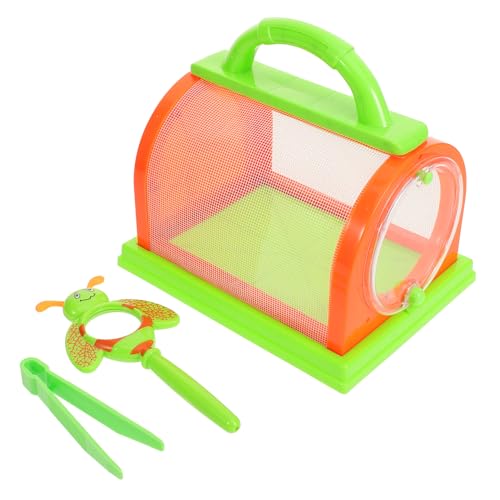 KONTONTY Lupenbecher 1 Set Tragbarer Handheld Insektenhalter Für Outdoor Insekten Beobachtungsbox Mit Schmetterlingskäfig Lupe Und Pinzette 3 Teilig Insektenfänger von KONTONTY