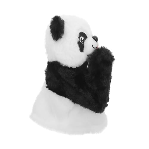 KONTONTY Handpuppenspielzeug Boxhandpuppen Panda Handpuppe Panda Stofftier Kinderhandpuppen Plüschtierspielzeug Kleinkindpuppenspielzeug Interaktive Handpuppe Handspielzeug Schwarze von KONTONTY