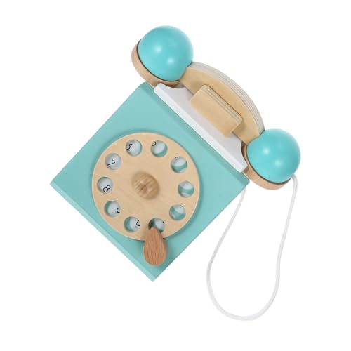 KONTONTY Haushaltsgeräte-Spielzeug Wählscheibentelefon Aus Holz Für Jungen Und Mädchen Für Jungen Und Mädchen Pädagogisches Intelligenzspielzeug Steckplatz von KONTONTY