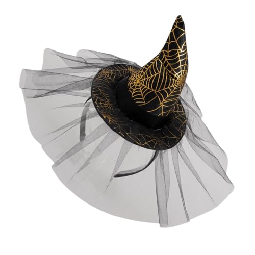 KONTONTY Hexenhut Stirnband Kostüm Gothic Spitz Beängstigend Dekorationen Halloween Cosplay Hutstirnband Für Damen Hexenhüte Für Frauen Tag Der Toten Kopfschmuck Tuch von KONTONTY