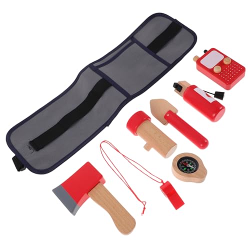 KONTONTY Holz Feuerwehrmann Spielset Feuerwehrzubehör Rollenspiel mit Werkzeuggürtel Feuerlöscher für Drinnen und Draußen Jungen Mädchen KONTONTY Holz Feuerwehrmann Spielset Feuerwehrzubehör Rollenspiel mit Werkzeuggürtel Feuerlöscher für Drinnen und Draußen Jungen Mädchen von KONTONTY