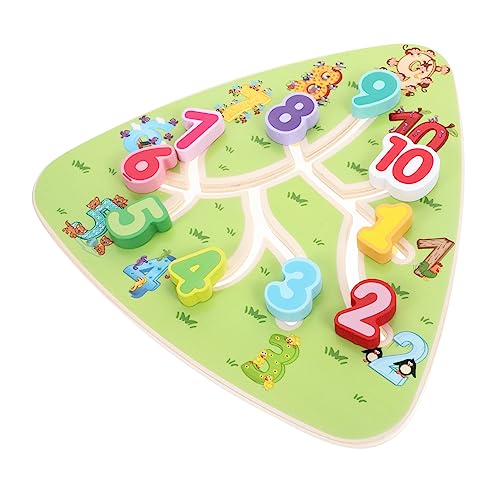 KONTONTY Holz Zahlenlabyrinth Robustes Kompaktes Maze Lernspiel für Ab Jahren Fördert Denkvermögen und Feinmotorik Tragbares Lustiges Montessori Motorikspielzeug von KONTONTY