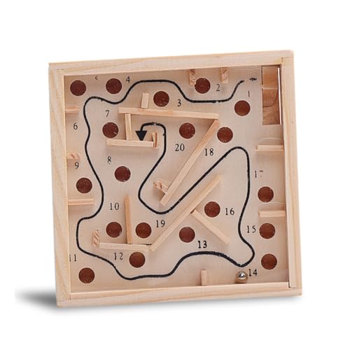KONTONTY Holz-Labyrinth-Puzzle Geschenke Rätsel Für Erwachsene Holzlabyrinth Labyrinth-Puzzle Aus Holz Kind Hölzern Bambus von KONTONTY