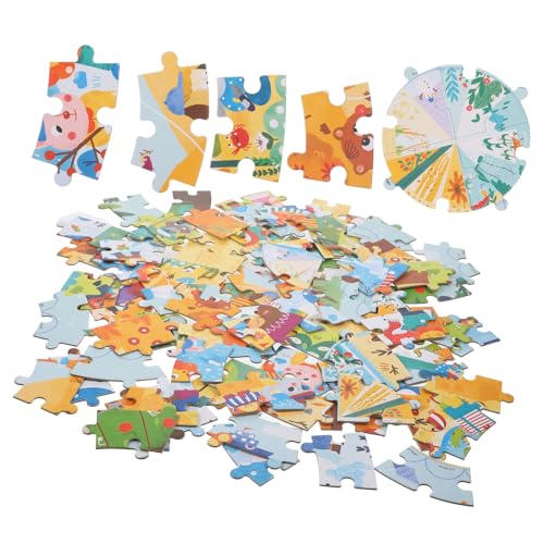 KONTONTY Holzpuzzle für Kleinkinder Buntes Rundes Tierpuzzle aus Holz Pädagogisches Lernspielzeug Hand Auge Koordination und Feinmotorik Robustes Montessori Spiel für Ab Jahren von KONTONTY