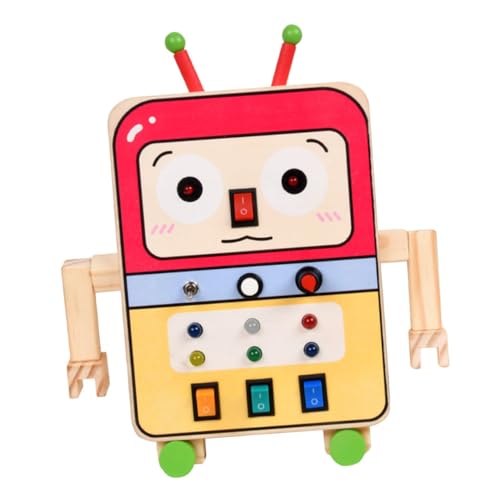 KONTONTY Holzspielzeug Busy Board mit Licht für Montessori Lernspielzeug Hand Augen Koordination und Feinmotorik für Vorschulkinder KONTONTY Holzspielzeug Busy Board mit Licht für Montessori Lernspielzeug Hand Augen Koordination und Feinmotorik für Vorschulkinder von KONTONTY