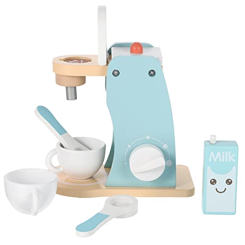 KONTONTY 4-teiliges Mini-kaffeemaschinen-spielzeugset Für Jungen Und Mädchen Kinderküchenspielzeug Aus Holz Rollenspiel Lernspielzeug Für Kleinkinder von KONTONTY