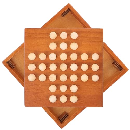 KONTONTY Holzspielzeug Klassisches Schachspiel mit Pegs Lernspielzeug für Familien und Freunde für Erwachsene und Fördert Logisches und Geduld KONTONTY Holzspielzeug Klassisches Schachspiel mit Pegs Lernspielzeug für Familien und Freunde für Erwachsene und Fördert Logisches und Geduld von KONTONTY