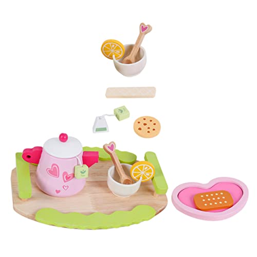 KONTONTY Holzspielzeug Teeservice Set Simuliertes Nachmittags Teespielzeug Sicheres Küchenzubehör für Rollenspiele Tragbar und Hautfreundlich für Junge Mädchen Spielküche KONTONTY Holzspielzeug Teeservice Set Simuliertes Nachmittags Teespielzeug Sicheres Küchenzubehör für Rollenspiele Tragbar und Hautfreundlich für Junge Mädchen Spielküche von KONTONTY