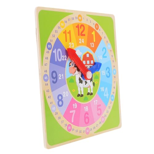 KONTONTY Holzuhr Zahlen Finger Lernen Pädagogisch Das Grundschulkinder Klassenzimmer Modell Für Mini Holzuhr Zeiterkennungsuhr von KONTONTY