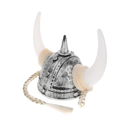 KONTONTY Hornhut flechten Kostüm Requisiten Wikingerhut mit Hörnern Stütze Erwachsene Wikingerhelm mit Hörnern -Cosplay Helmgeflecht Plastik Silver KONTONTY Hornhut flechten Kostüm Requisiten Wikingerhut mit Hörnern Stütze Erwachsene Wikingerhelm mit Hörnern -Cosplay Helmgeflecht Plastik Silver von KONTONTY