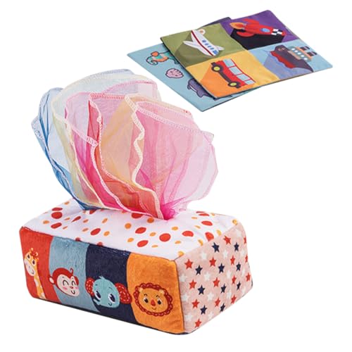 KONTONTY Junge Mädchen Weiches Taschentuch Sicherem Material Reißfest und Leicht zu Greifen Fördert Feinmotorik Hand Auge koordination und Farbenerkennung für Kleinkinder und Junge Mädchen von KONTONTY