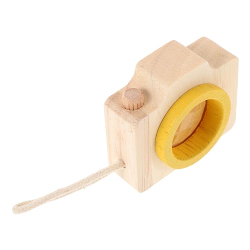 KONTONTY Kaleidoskop der Kamera Lustige Spiele Kaleidoskop-Gastgeschenke Bemalbares Kamera-Kaleidoskop kreative Kaleidoskope Miniatur-Vintage-Kamera-Bastelarbeiten Kamera Mini hölzern Beige von KONTONTY