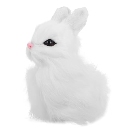 KONTONTY Kaninchen-Modell Aber Kuscheltier Spielzeughamster Realistischer Kaninchen Hasen-Plüschtiere beflockte Hasenfigur Hasen-Kuchen-Topper Realistischer pelziger Hasen tierisches Fell von KONTONTY
