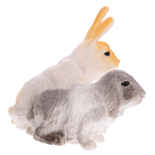 KONTONTY Kaninchenpuppe kuschelhase Cuddly Bunny Tierfigur für den Außenbereich Tisch-Hase-Ornament Simulations-Kaninchen-Dekor Kaninchenmodell Kuchen Dekorationen Zubehör schmücken Kind von KONTONTY
