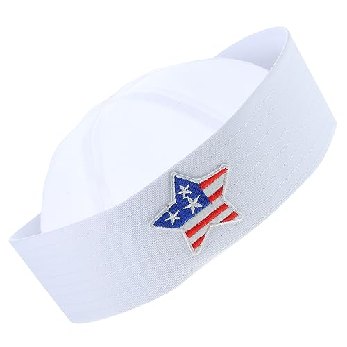 KONTONTY Kapitänsmütze Weiß Polyester Leicht und Atmungsaktiv Unisex Matrosenhut für Segelpartys und Cosplay Erwachsene KONTONTY Kapitänsmütze Weiß Polyester Leicht und Atmungsaktiv Unisex Matrosenhut für Segelpartys und Cosplay Erwachsene von KONTONTY