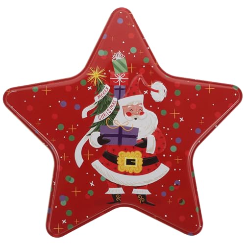 KONTONTY Kasten Fünf-punkte-sternspeicherbox Sternförmige Leckerliboxen Weihnachtskekse Keksdose Weißblech Rot KONTONTY Kasten Fünf-punkte-sternspeicherbox Sternförmige Leckerliboxen Weihnachtskekse Keksdose Weißblech Rot von KONTONTY
