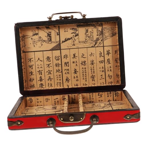 KONTONTY Retro Mahjong Aufbewahrungsbox Holzkoffer Griff Für Chinesisches Mahjong Zubehör KONTONTY Retro Mahjong Aufbewahrungsbox Holzkoffer Griff Für Chinesisches Mahjong Zubehör von KONTONTY