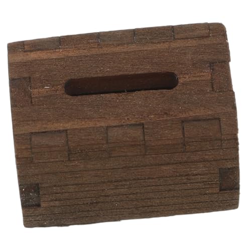 KONTONTY Kasten Puppenhausmöbel Dollhouse Decor Puppenhaus Wohnzimmer Gewebeabdeckung Miniatur-puppenhauszubehör Miniatur-puppenhaus- Taschentuchhalter Hölzern Brown von KONTONTY