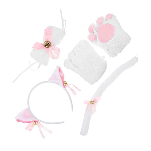 KONTONTY Katzenohren Haarreif Set mit Schleife Katzenpfoten Handschuhe und Teiliges Cosplay Kostüm Zubehör für Katzenliebhaber Party und Karneval KONTONTY Katzenohren Haarreif Set mit Schleife Katzenpfoten Handschuhe und Teiliges Cosplay Kostüm Zubehör für Katzenliebhaber Party und Karneval von KONTONTY