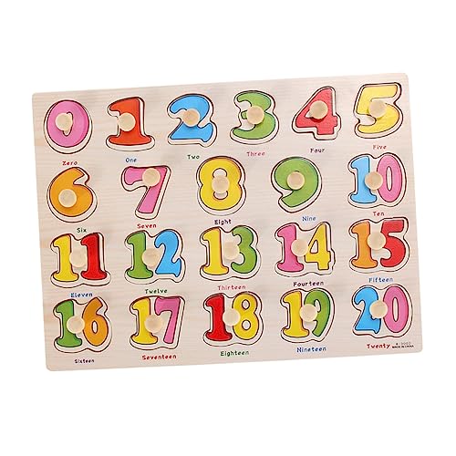 KONTONTY Pädagogisches Lernspielzeug 20 Puzzlebretter Holzpuzzle-Set Für Jungen Und Mädchen Bunte Buchstaben von KONTONTY