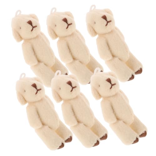 KONTONTY Kleine Bären Puppe Bulk 6 Stück Süße Mini-Tier Plüsch Spielzeug Wechselkleidung Puppe Für Puppenhäuser Urlaub Dusche Geburtstag von KONTONTY