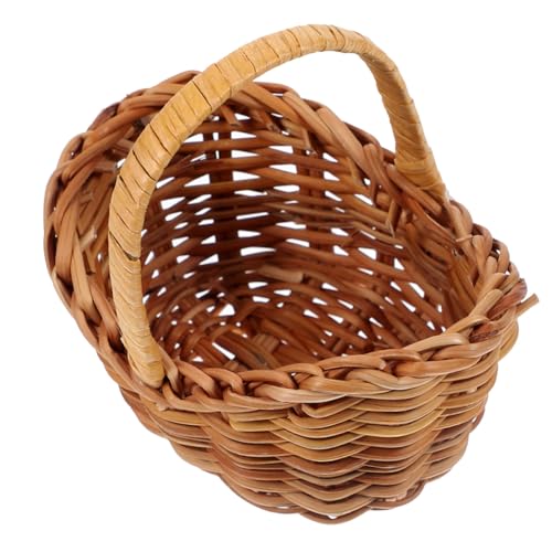 KONTONTY Kleiner Korb aus Rattan Mini Körbe Mini-Picknickkörbe Mini geflochtener Korb Kleiner Picknickkorb Miniaturkörbe für Puppenhaus Blumengriff Minikorb mit Griff Blumenkorb Hellbraun KONTONTY Kleiner Korb aus Rattan Mini Körbe Mini-Picknickkörbe Mini geflochtener Korb Kleiner Picknickkorb Miniaturkörbe für Puppenhaus Blumengriff Minikorb mit Griff Blumenkorb Hellbraun von KONTONTY