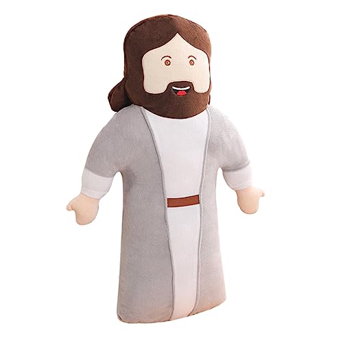KONTONTY Kreatives Jesus Kissen aus Plüsch Gemütliches Jesus Püppchen Christliches Dekoratives für Wohnzimmer Schlafzimmer und Büro Hochwertige und Haltbare Materialien von KONTONTY