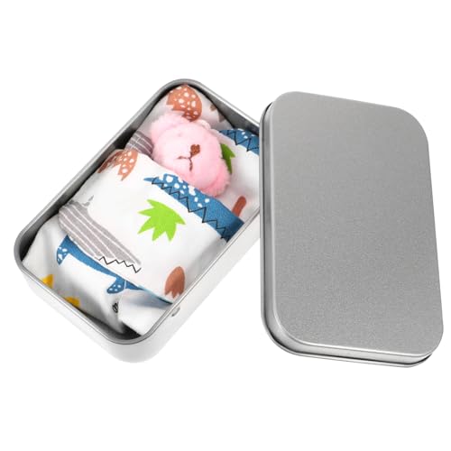 KONTONTY Teddybär Baby Kuscheltiere Klein Kuschelbär Im Geschenkbox Mini Üschbär Blauer Stofftasche Und Metallbox Perfektes Für Und Freunde Ideales Kuscheltier Für Kleine Hände von KONTONTY