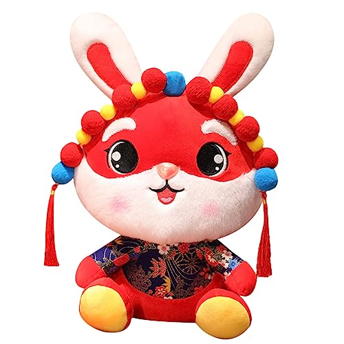 KONTONTY Kuscheltier Hase aus Niedlicher Rabbit Year Stofftier für Neujahrsfeiern Süßes Deko für Kinderzimmer und Mehr Hochwertige Verarbeitung Langlebig und Detailgetreu von KONTONTY