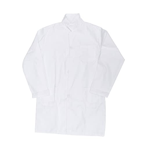 KONTONTY Laborkittel Weißer Kittel aus Baumwolle Dünner Mittlerer Bequemes Arztkostüm für Jungen und Mädchen Einfach Anzuziehen für Arzt Cosplay und Fotosessions von KONTONTY