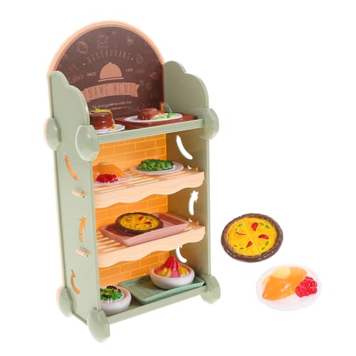 KONTONTY Miniatur-lebensmittelregal Im Maßstab 1:12 Für Puppenhäuser Mit Obst Kuchen Brot Mini-Lebensmittel Spielzeug Für Puppenhausküchen von KONTONTY
