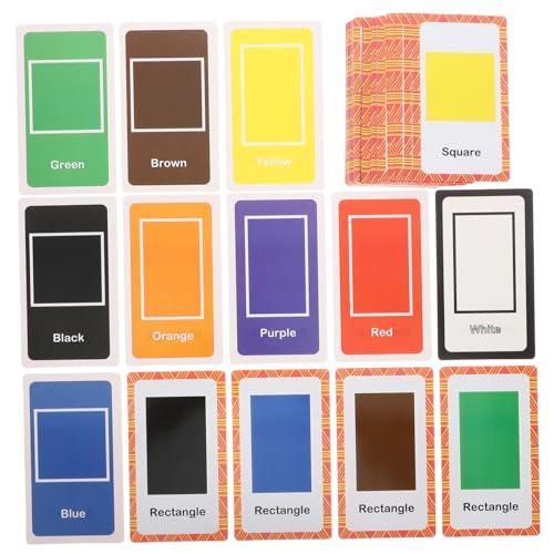 KONTONTY Lernkarten für Farben und Formen Pädagogische Flashkarten für Kleinkinder Spielerisches Lernen mit Bild und Worterkennung Tragbares Lernspielzeug von KONTONTY