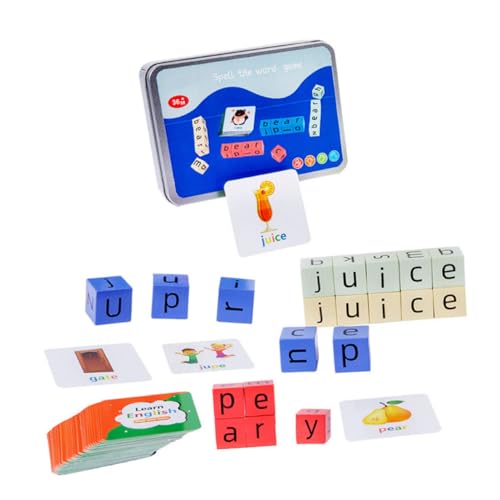 KONTONTY Lernspielzeug Buchstabenwürfel mit Großen Magnetischen Buchstaben Metallbox Bildkarten für Wortbildung Memory und Buchstabenerkennung Pädagogisches Alphabet für Vorschulkinder KONTONTY Lernspielzeug Buchstabenwürfel mit Großen Magnetischen Buchstaben Metallbox Bildkarten für Wortbildung Memory und Buchstabenerkennung Pädagogisches Alphabet für Vorschulkinder von KONTONTY