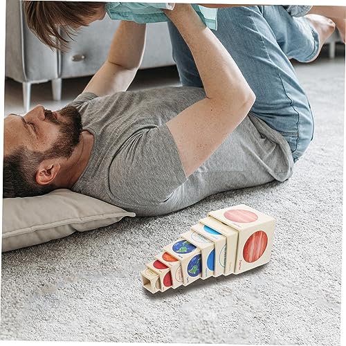 KONTONTY Lernspielzeug aus Stabilem Holz Pädagogisches Steckspiel mit Planeten und Pflanzen Fördert Logisches und Spielerisches Lernen Sicher und Hautfreundlich für Junge Mädchen und von KONTONTY
