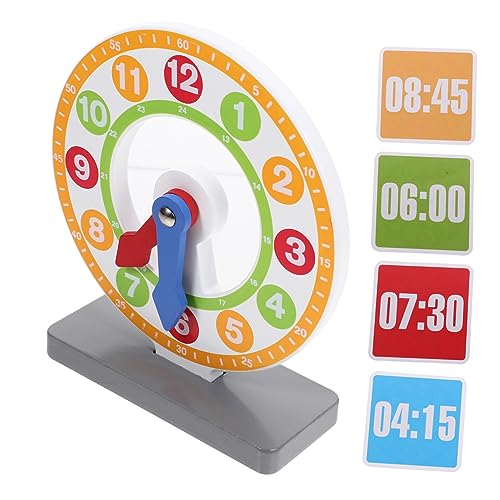 KONTONTY Lernuhr Holzspielzeug Lernuhr Analog Farbenfrohes Lernspielzeug Zahlenkognition für Kindergarten Grundschule Sicher und Langlebig von KONTONTY