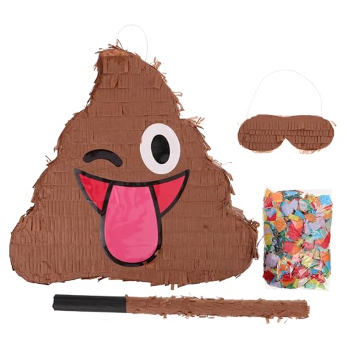 KONTONTY Lustige Poop Pinata mit Augenmaske und Konfetti Witzige Geburtstagsdekoration für Erwachsene Mexikanische Piñata für Partyspiele und Festliche Stimmung Zufällige von KONTONTY