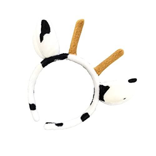 KONTONTY Lustiger Haarreif mit Kuh Ohren und Geweih Leichtes Haarschmuck Accessoire für Partydekoration und Cosplay Auffälliger Kopfschmuck für Karneval und Geburtstagsfeiern von KONTONTY