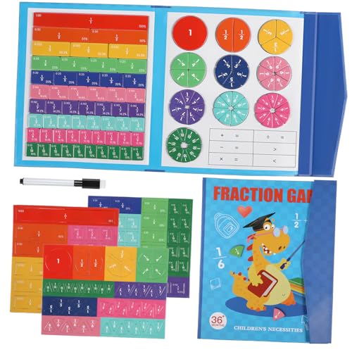 KONTONTY Magnetisches Bruchrechen Lernboard mit Abwischbarer Oberfläche Tragbares Buntes Fraction Puzzle Buch für Grundschule Matheunterricht Wiederverwendbares Lernspielzeug KONTONTY Magnetisches Bruchrechen Lernboard mit Abwischbarer Oberfläche Tragbares Buntes Fraction Puzzle Buch für Grundschule Matheunterricht Wiederverwendbares Lernspielzeug von KONTONTY