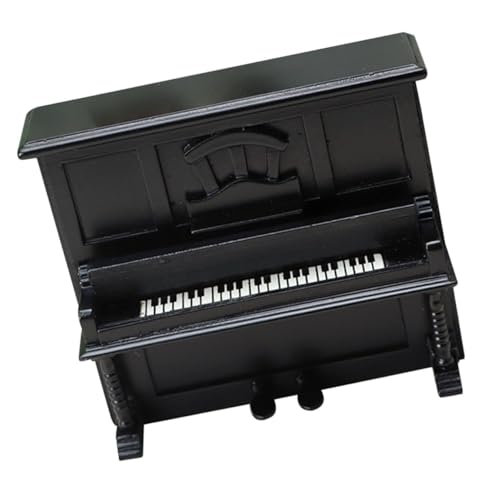 KONTONTY Maßstab Holzspielzeug Puppenhausmöbel Dekoration Schwarz Detailgetreu Bruchsicher für Miniatur Wohnzimmer und Musikszenen von KONTONTY