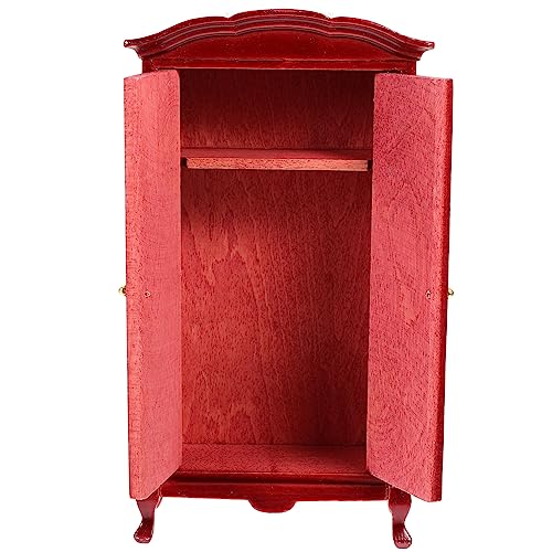 KONTONTY Maßstab Langlebiges Holzmodell Rot Detaillierter Miniatur Schrank für Puppenhaus und Mikro Szene Dekoration von KONTONTY