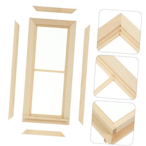 KONTONTY Maßstab Puppenhaus Zubehör Robustes DIY Fenstermodell für Kreative Dekoration Handliche für Realistische Puppenhausgestaltung für Bastelfans von KONTONTY
