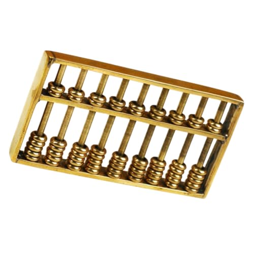 KONTONTY Messing Mini Abakus Vintage Rechenhilfe Dekoration Desktop Figur Lernspielzeug Retro Zählbrett für Büro Wohnzimmer von KONTONTY