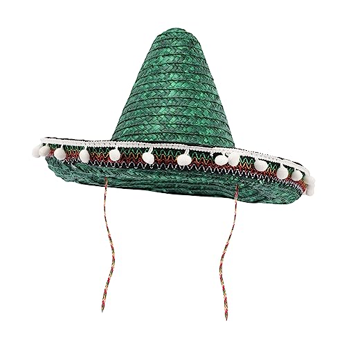 KONTONTY Mexikanischer Sombrero Hut mit Pom Poms Bunter Strohhut für Themenpartys Atmungsaktiv und Leicht für Geburtstagsfeiern und Feste KONTONTY Mexikanischer Sombrero Hut mit Pom Poms Bunter Strohhut für Themenpartys Atmungsaktiv und Leicht für Geburtstagsfeiern und Feste von KONTONTY