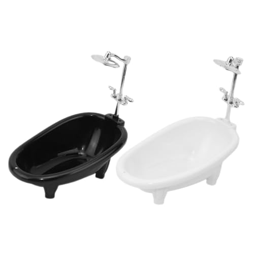 KONTONTY Niedliche Miniatur-badewanne Für Puppen 2-teiliges Puppenhaus-badewannen-Set Realistisches Design Für Die Badezimmerszene Im Puppenhaus KONTONTY Niedliche Miniatur-badewanne Für Puppen 2-teiliges Puppenhaus-badewannen-Set Realistisches Design Für Die Badezimmerszene Im Puppenhaus von KONTONTY