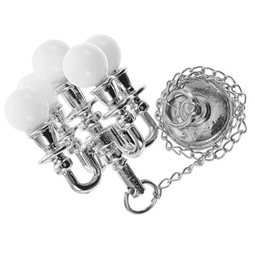 KONTONTY Mini Deckenleuchte für Puppenhaus Silbern Runde Lampe Dekorationszubehör für Miniaturmöbel für Innenräume Nicht Leuchtend Garten und Fotodekoration von KONTONTY