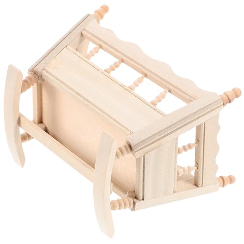 KONTONTY Mini Doll House Bett Ornament Doll Möbel Dekorationen Spielzeughaus Babypuppenzubehör Mini Möbelmodell Miniatur Szene Accessoire Simulierte Miniaturmöbel Holz Holz von KONTONTY