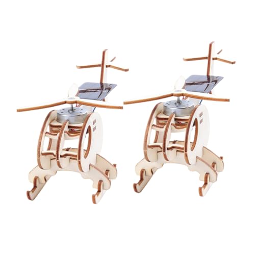 KONTONTY Holzflugzeug-Baukasten DIY-wissenschaftsbausatz Für Kinder Flugzeugdekor Basteln Holzpuzzle-Flugzeug Modell Lernspielzeug Mit Solarfunktionen von KONTONTY