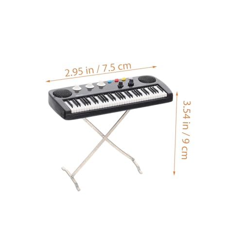 KONTONTY Mini Holz Elektronisches Keyboard Modell mit Schwarzer Box Puppenhaus Dekoration Realistisches Miniatur Musikinstrument für Junge Mädchen Mini Haus Zubehör von KONTONTY
