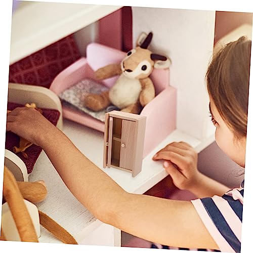 KONTONTY Mini Holz Puppenhaus Möbel Realistische Kleine Wohnzimmereinrichtung Dekorative Miniaturmöbel für Puppenhaus für DIY und Zubehör von KONTONTY